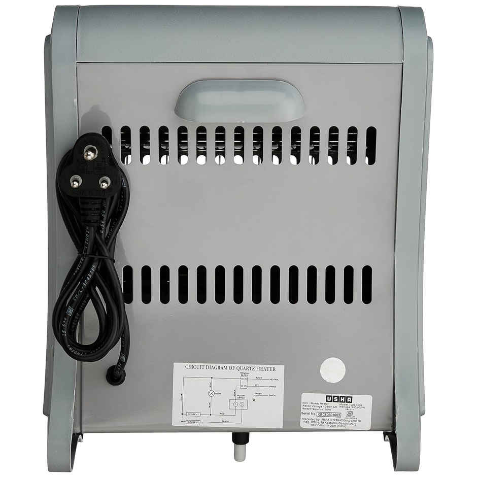 Usha Usha Quartz Room Heater | 800W | Dual Quartz Tube Heating Element | Sleek Design | Qh3002
