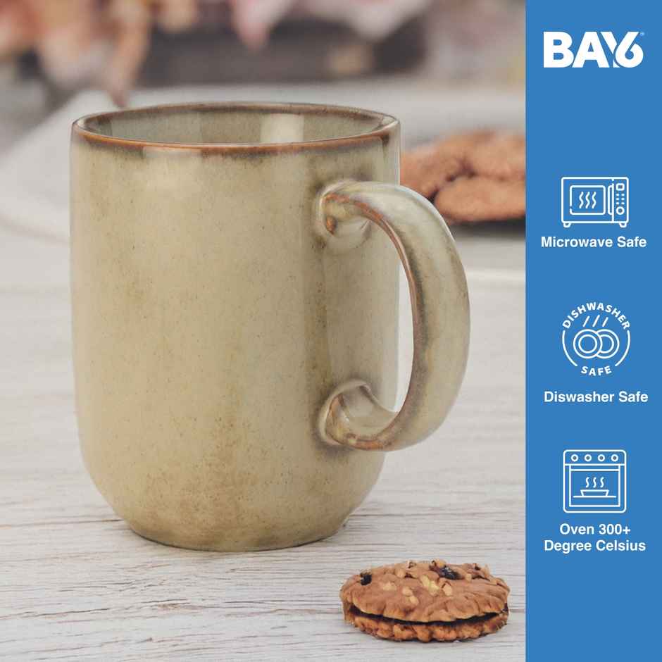 BAY6 Porcelain Coffee Mug Small Coupe 230 ml Reactive - 6 Pcs Set - Cotton