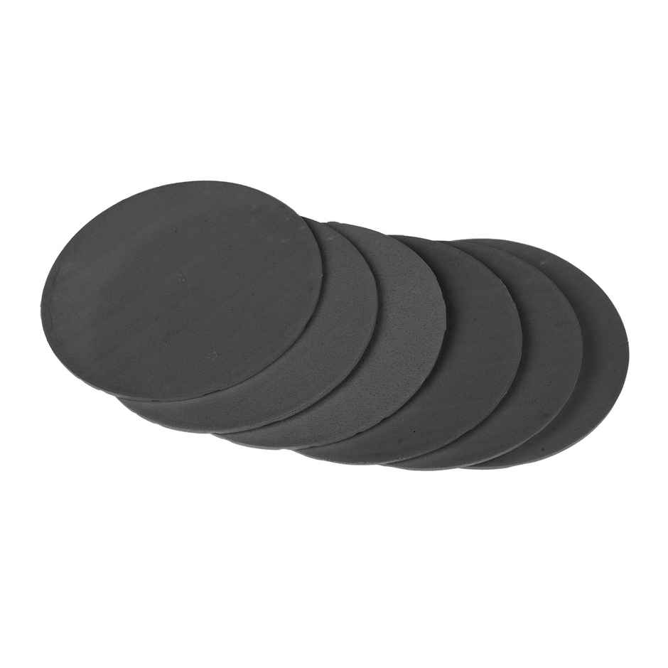 Kuber Industries Coaster | Round Drink Coasters | Foam Tea Coasters | 6 Piece Set | Gray