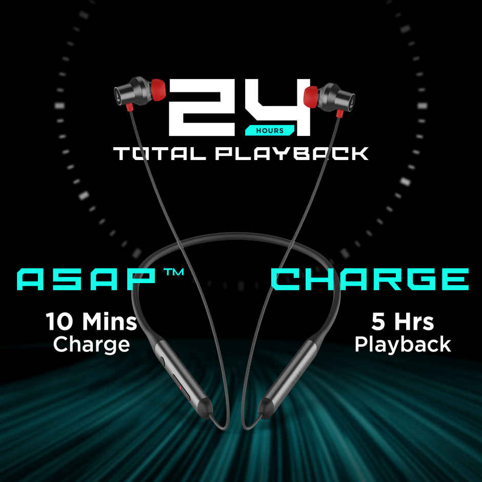 boAt Rockerz 333ANC Bluetooth in Ear Neckband with mic, Crystal Bionic Sound Powered(Stellar Black)