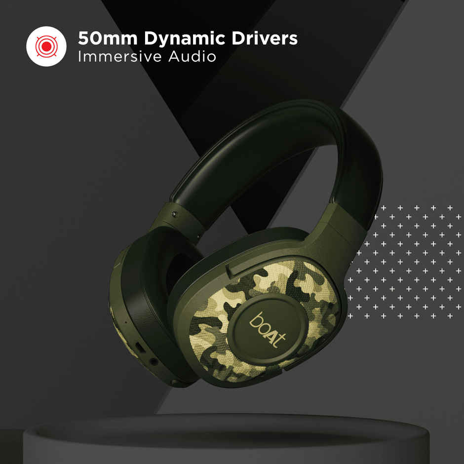 boAt Rockerz 558 Bluetooth Wireless Over Ear Headphones with Up To 20 Hours Playback(Army Green)