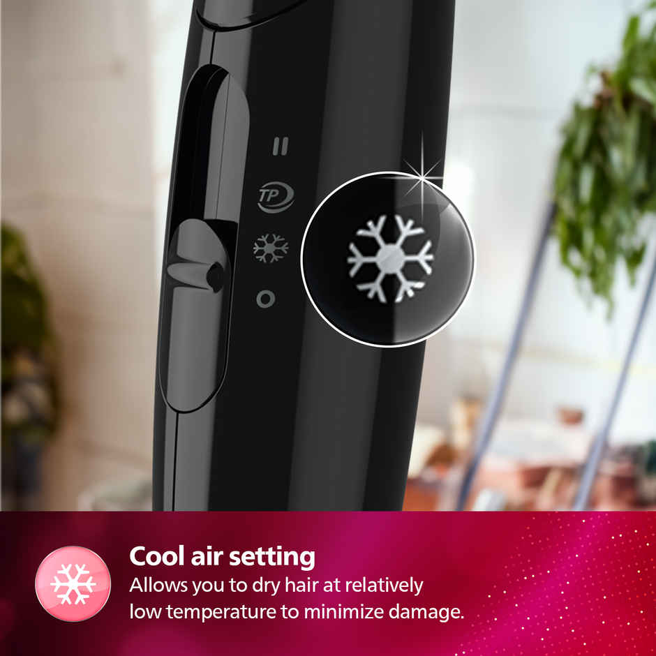 Philips Hair Dryer|3 Heat Settings & Cool Air Function|1200W|ThermoProtect Technology|BHC010/10
