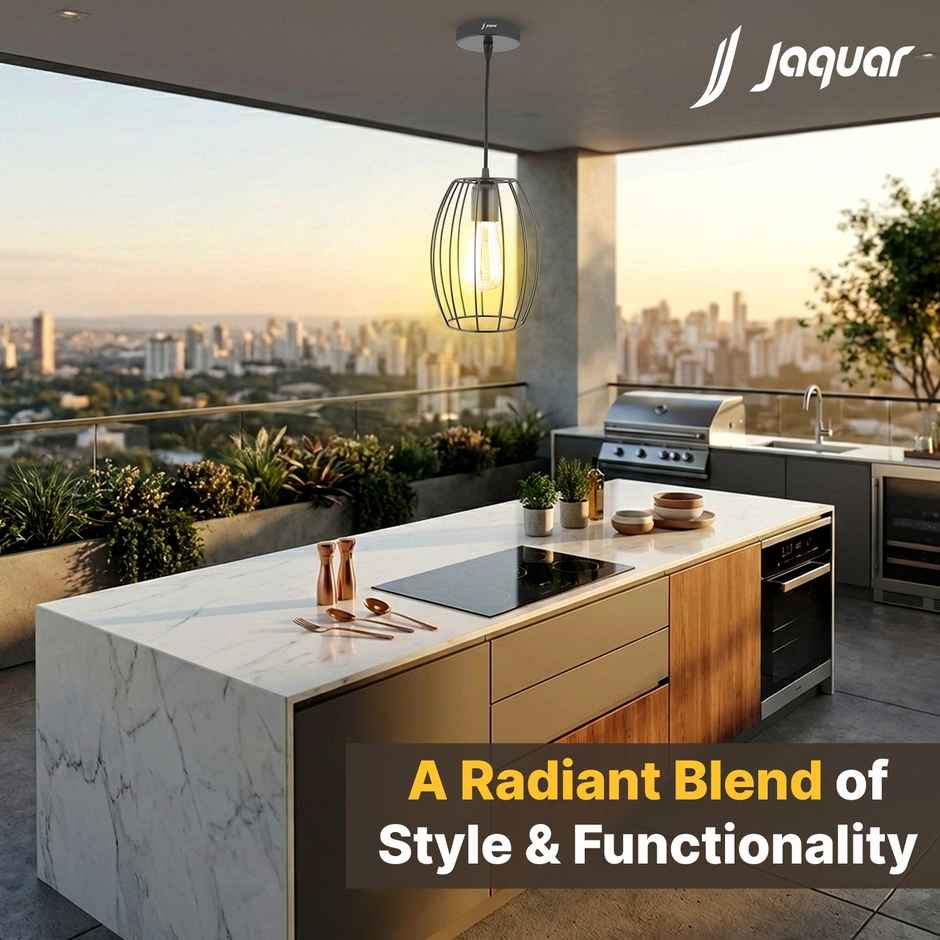 Jaquar Decorative 1 Lt Wire Mesh Pendant With Black Powder Coating 7005