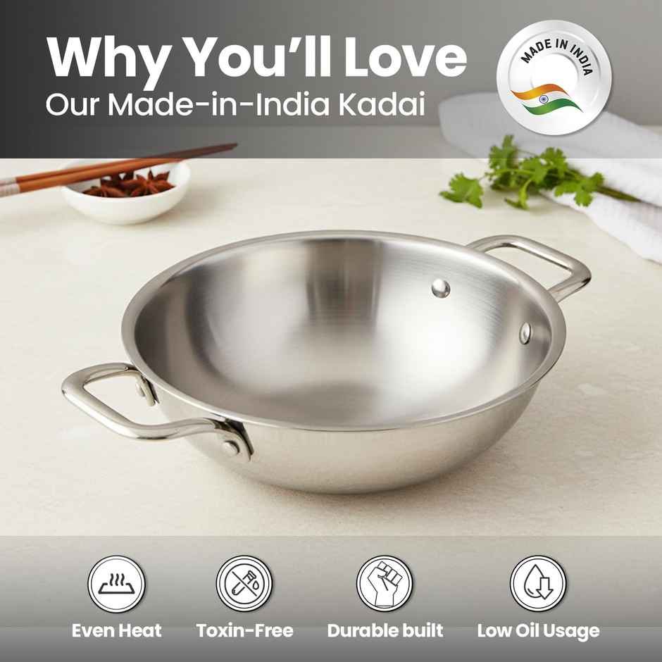 Jensons Triply Rigalo Kadai | 24cm | Induction Compatible