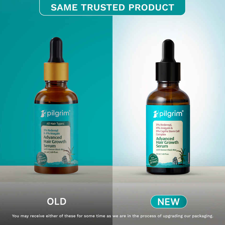 Pilgrim Redensyl & Anagain Advanced Hair Growth Serum, Controls Hairfall & Increase Hair Groeth