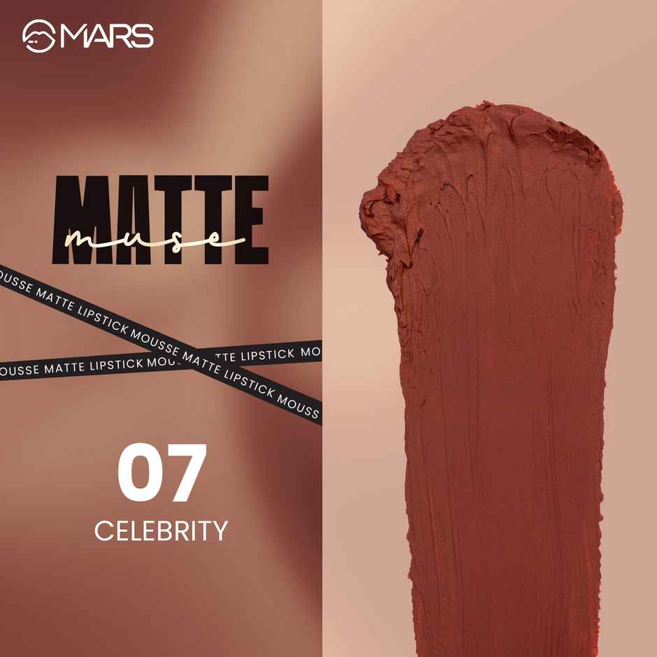 MARS Cosmetics Matte Muse Mousse Lipstick (3ml) (07-CELEBRITY) with Doe-Foot Applicator