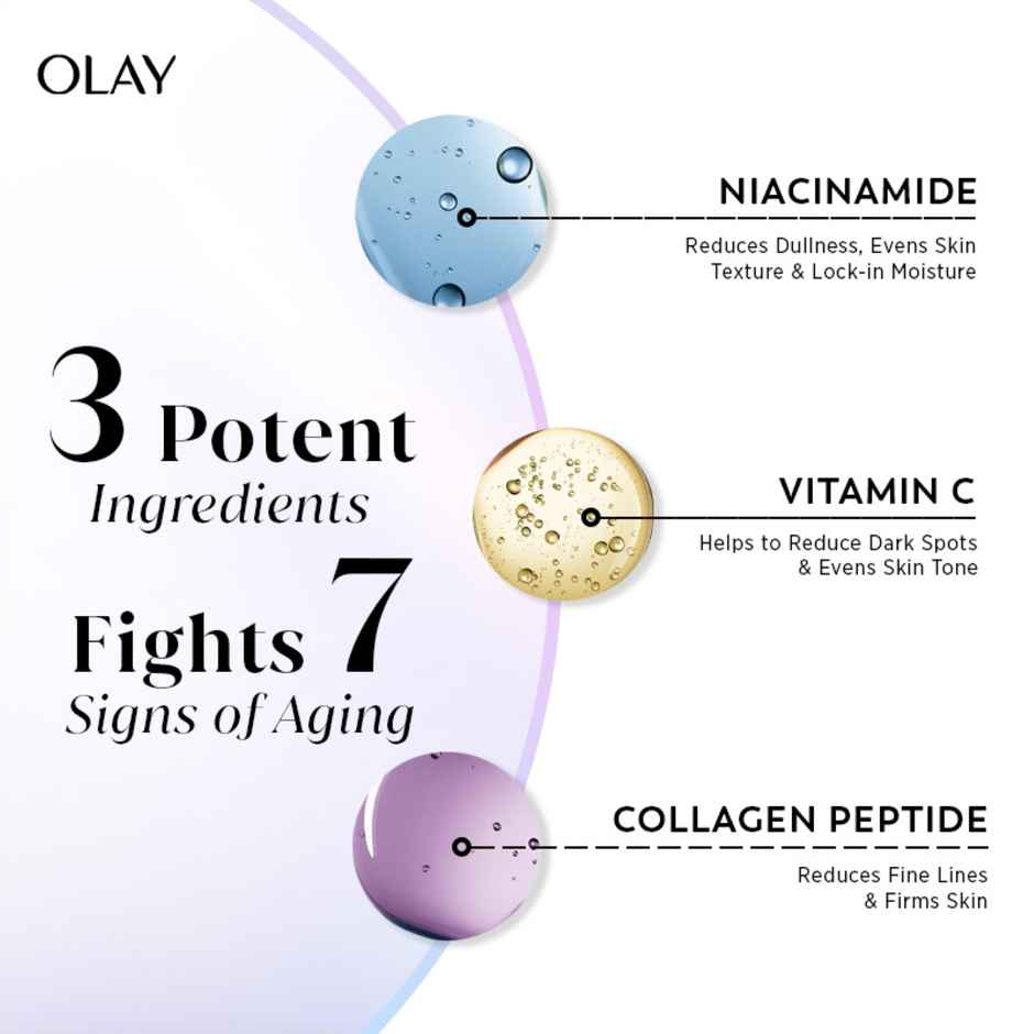 Olay 7in1 Ultra Light Gel Moisturizer | Fight 7 Signs of Aging with Niacinamide, Vit C, Collagen