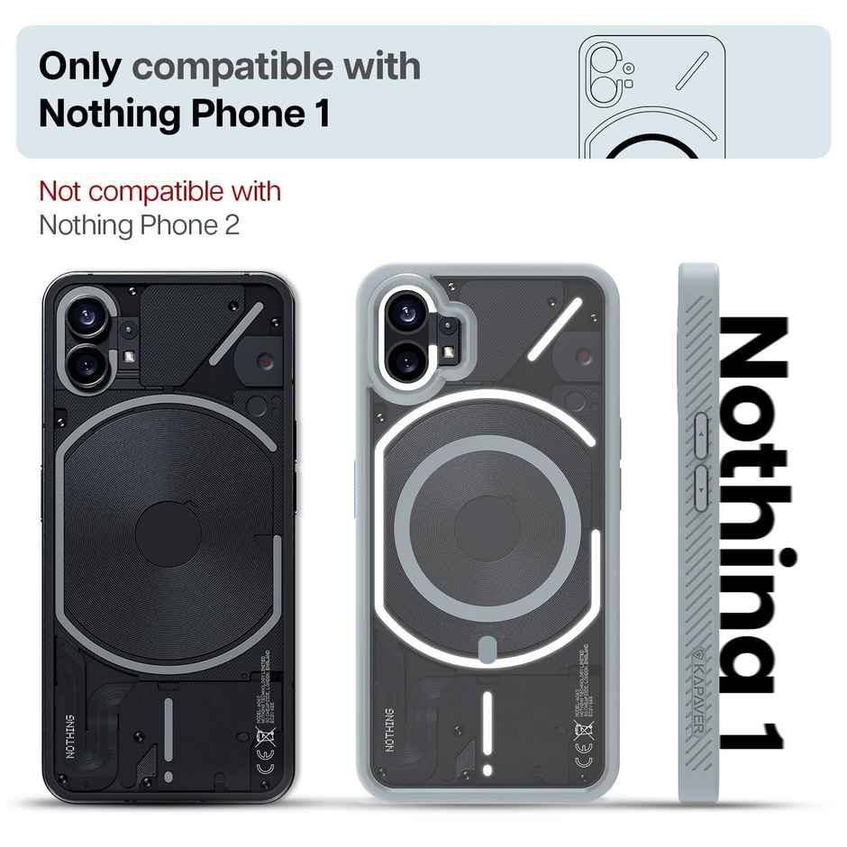 Kapaver Nothing Phone 1 Back Cover Case | Mag X - Gray