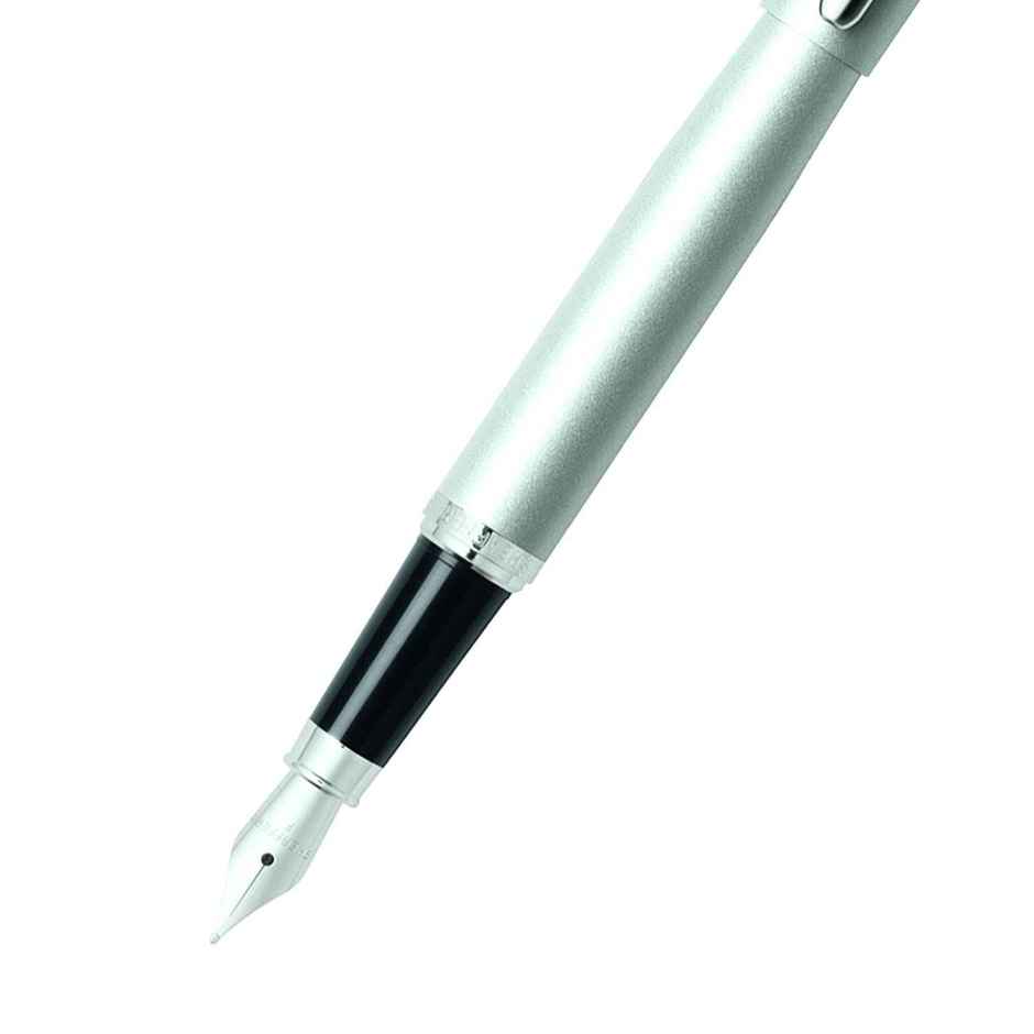 Sheaffer Fountain Pen | Medium Nib | Chrome Plated Trims | Strobe Silver
