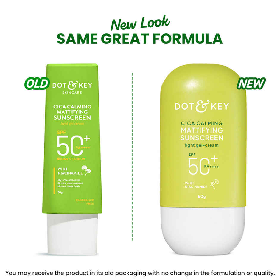 Dot & Key Cica Niacinamide Face Sunscreen SPF 50 PA+++ Uv Protection For Oily And Acne Prone Ski Combo