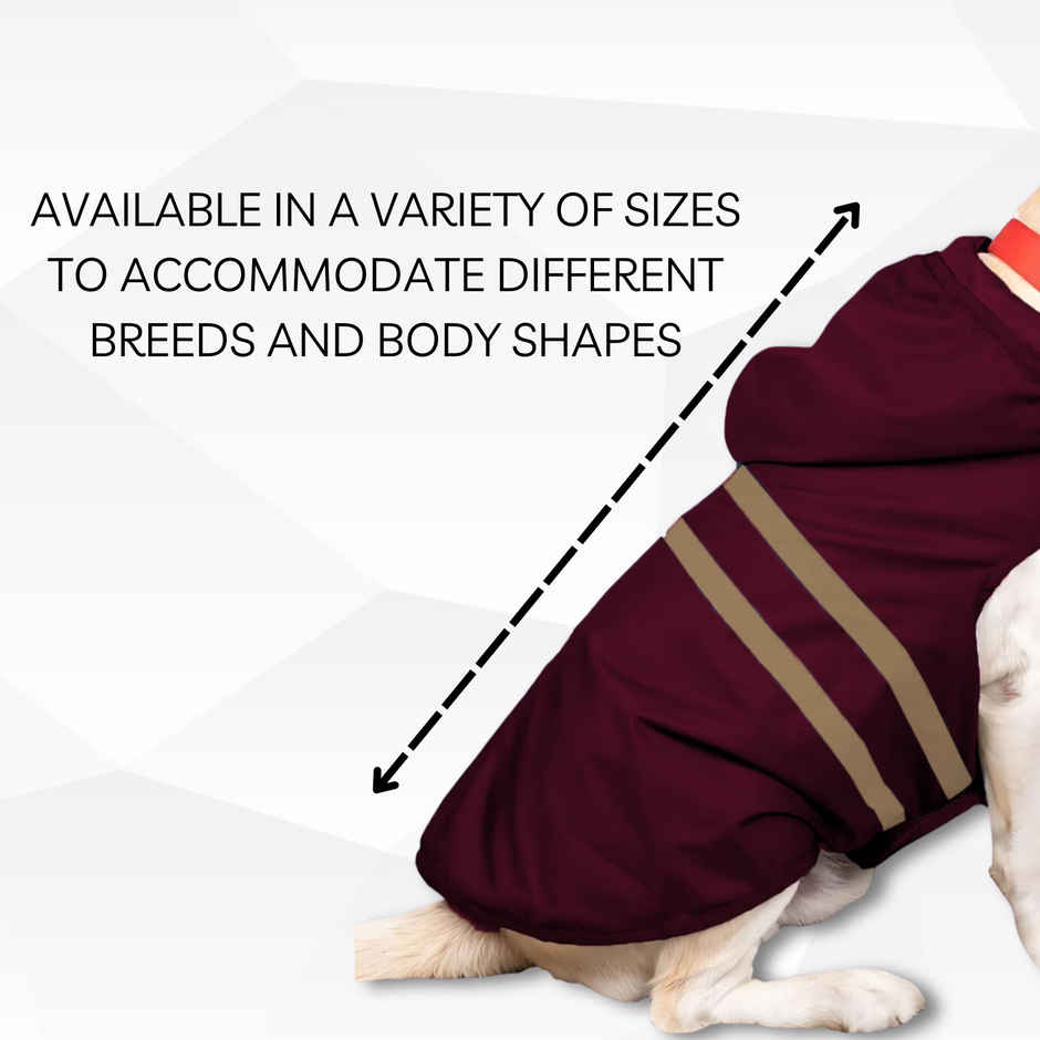 Pets Empire Lightweight Mahroon Raincoat Jacket for Adult Dogs , 20inch length , 3XL