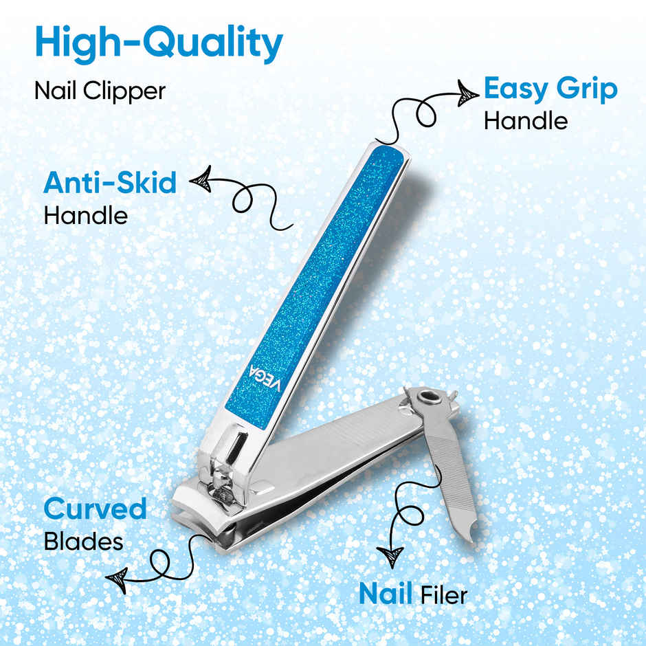 VEGA Large Nail Clipper, Glitter, Colour May Vary, (LNC-02)