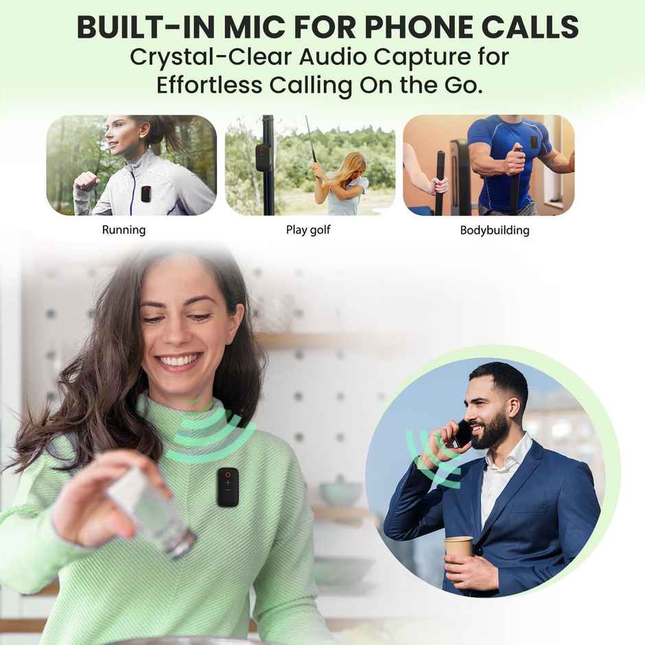 Portronics Talk Three Wearable Bluetooth Speaker With Mic | Magnetic Clip-On | Bluetooth 5.3v Black