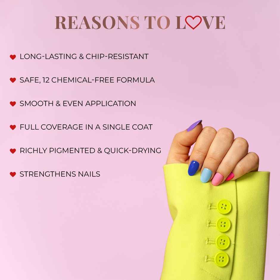 Just Herbs 12 Free Nail Paint | Rich Ruby-22 | Fun & Creative