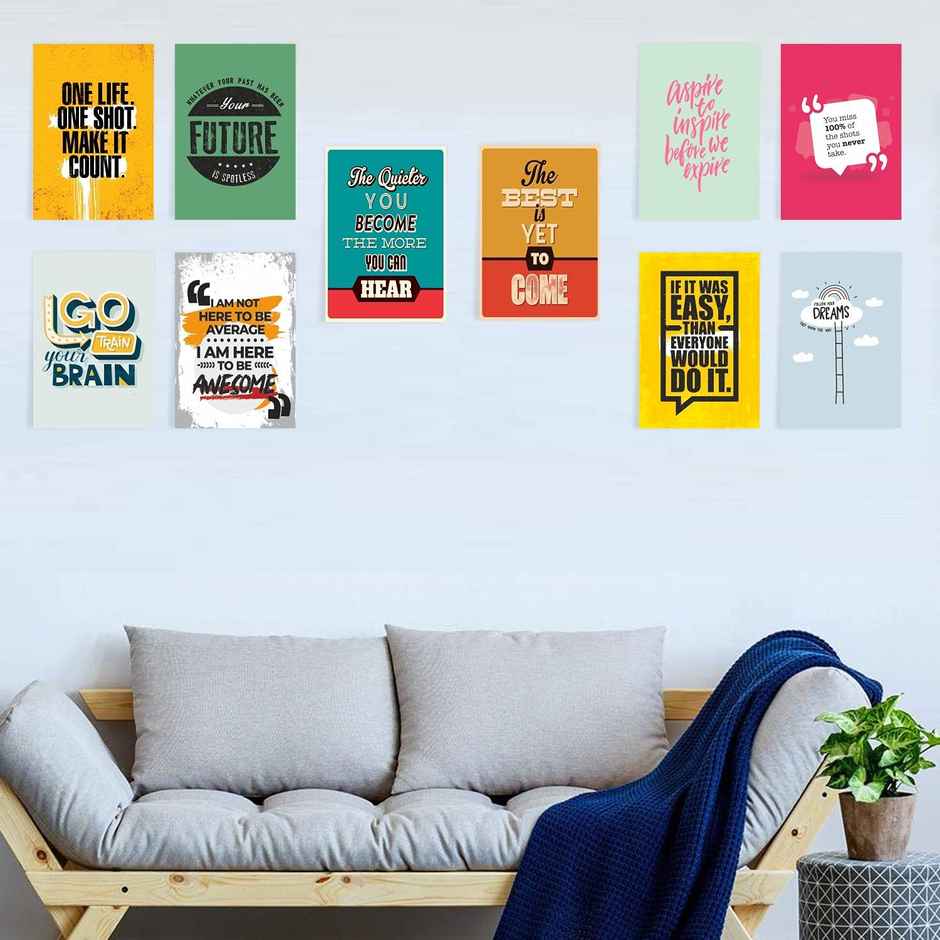 Paper Plane Design Wall Posters For Office Decor | Set of 10 | Size | 12 Inch x 18 Inch | D41