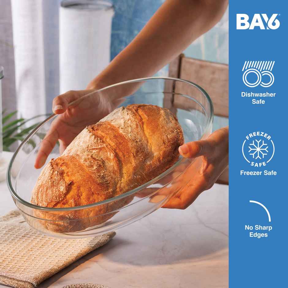 BAY6 Premium Imported Borosilicate Baking Dish Oval - 1.6 L