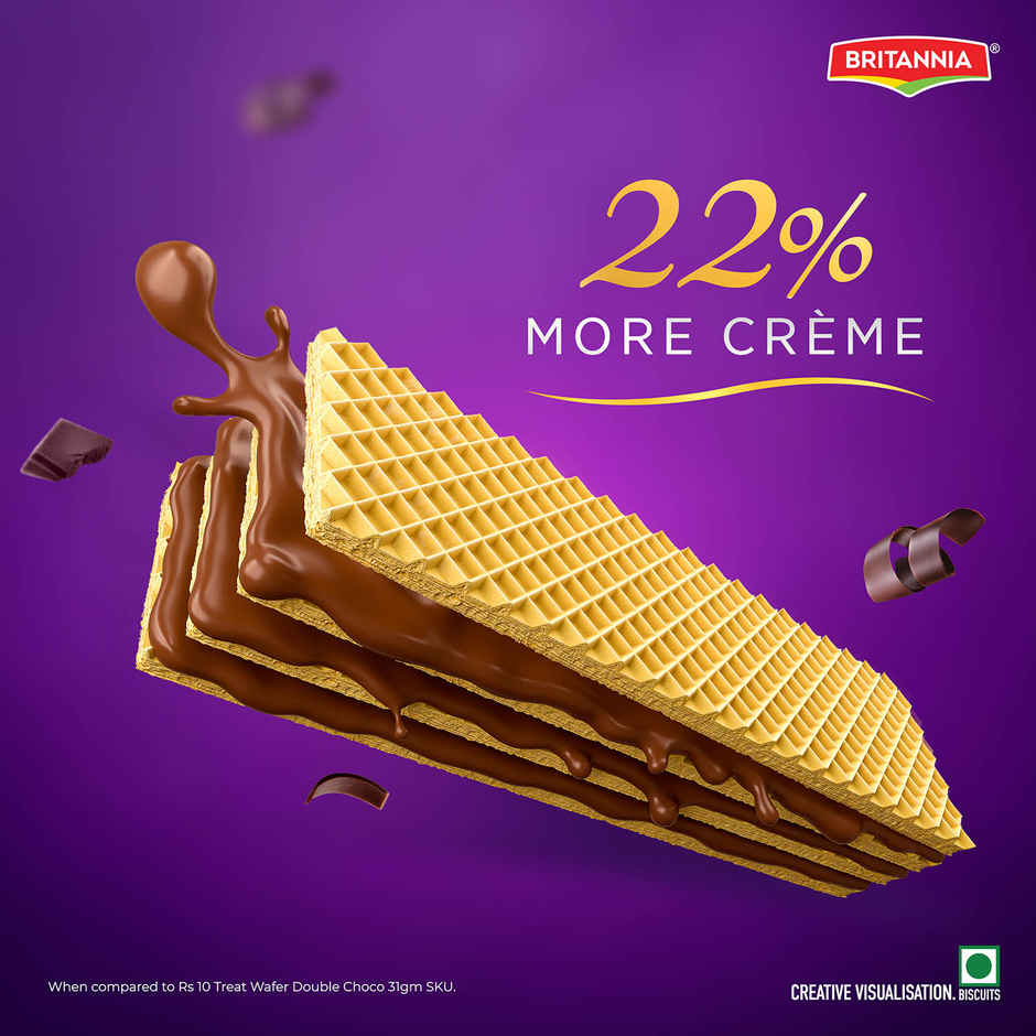 Britannia Treat Rich Creme Choco Flavoured Wafers | Crispy & Chocolatey