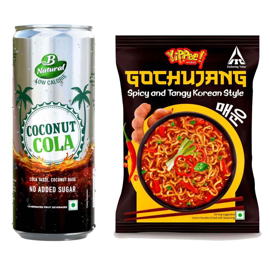 B Natural Coco Nut Cola (250ml) & Sunfeast Yippee! Pan Asian Noodles Gochujang (1pc) Combo