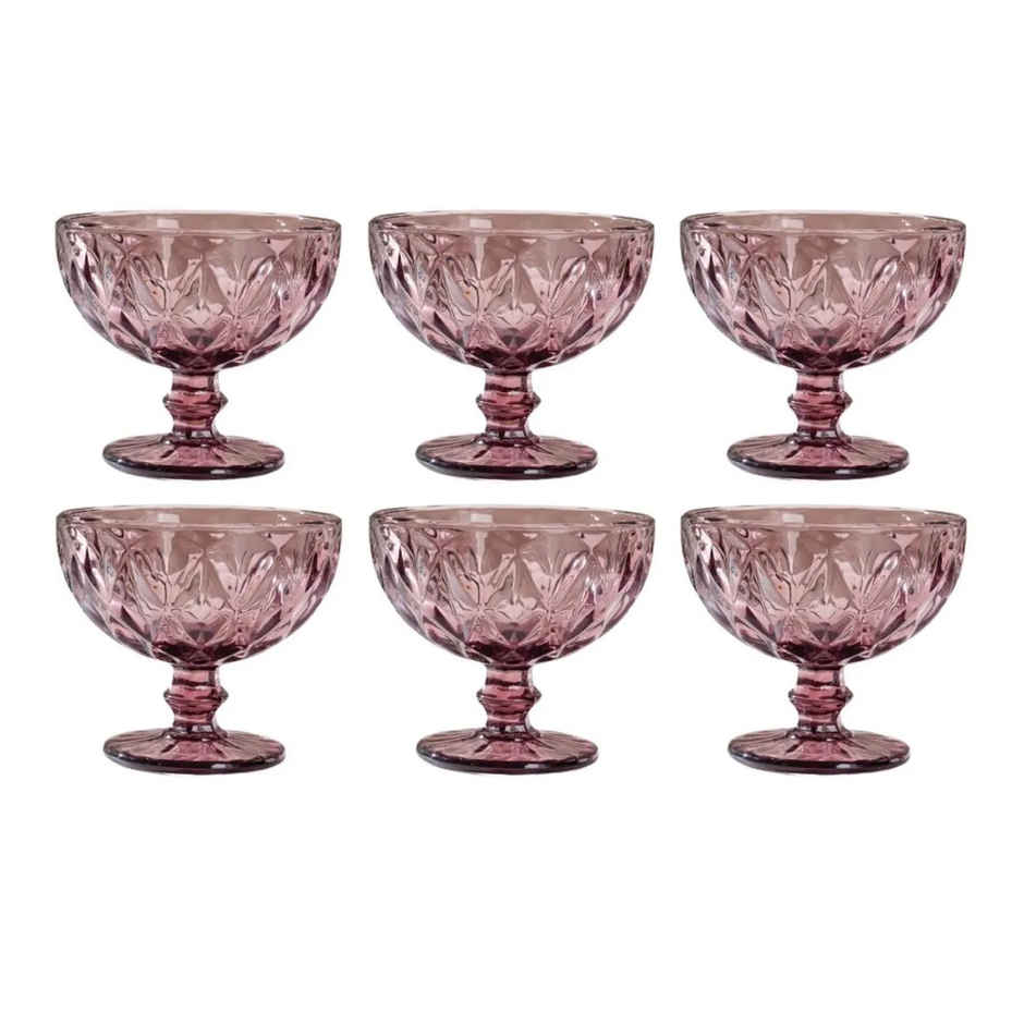 Nestasia Rose Dessert Serving Glass Mauve Set Of 6 300 ml