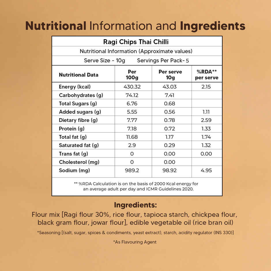 Eat Better Co Ragi Chips | Thai Chilli Tadka | Roasted, No Palm Oil