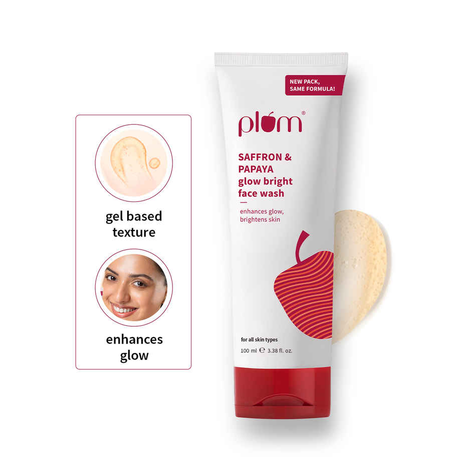 Plum Saffron & Papaya Glow Bright Face Wash 100% Vegan