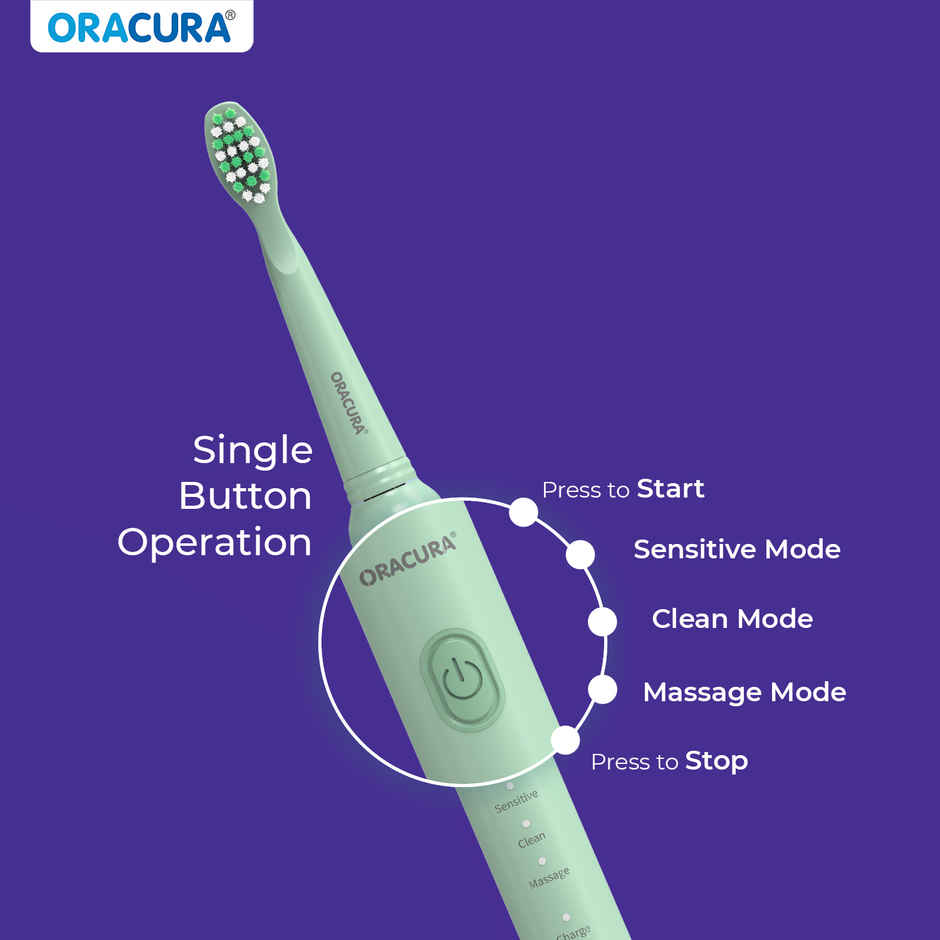 Oracura Sb200 Sonic Lite Rechargeable Electric Toothbrush Green