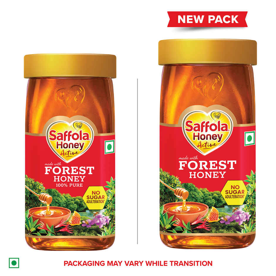 Saffola Honey Active, Made with Forest Honey, Pure Honey, No sugar adulteration