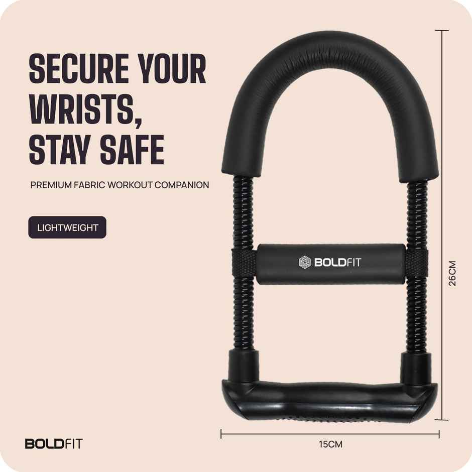 Boldfit Forearm Strengthener Wrist Exercise Equipment Arm Strengthener Grip Strengthener Black