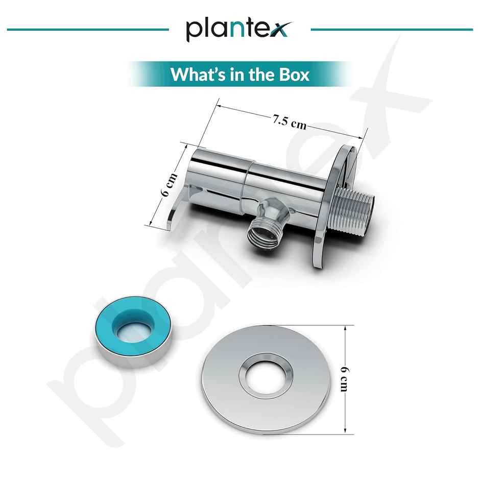 Plantex Pure Brass Angle Valve (Mirror-Chrome)