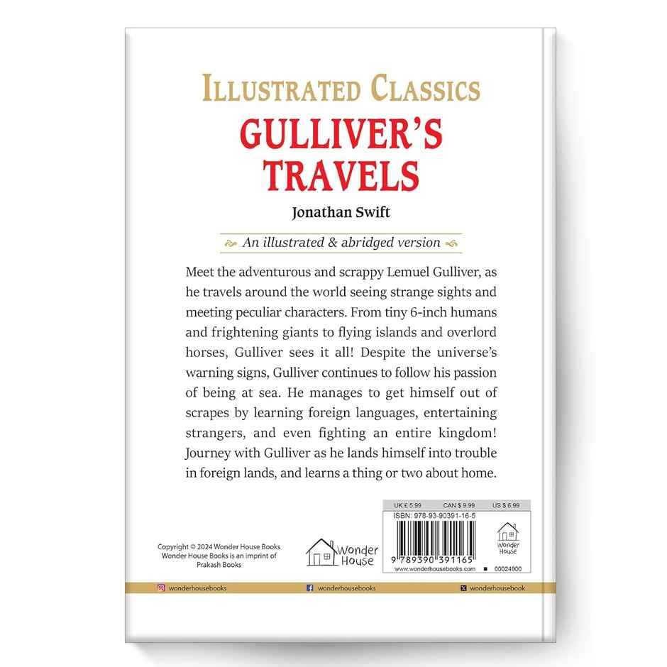 Gulliver Travels Illustrated Abridged Children Classics English Novel With Review Questions
