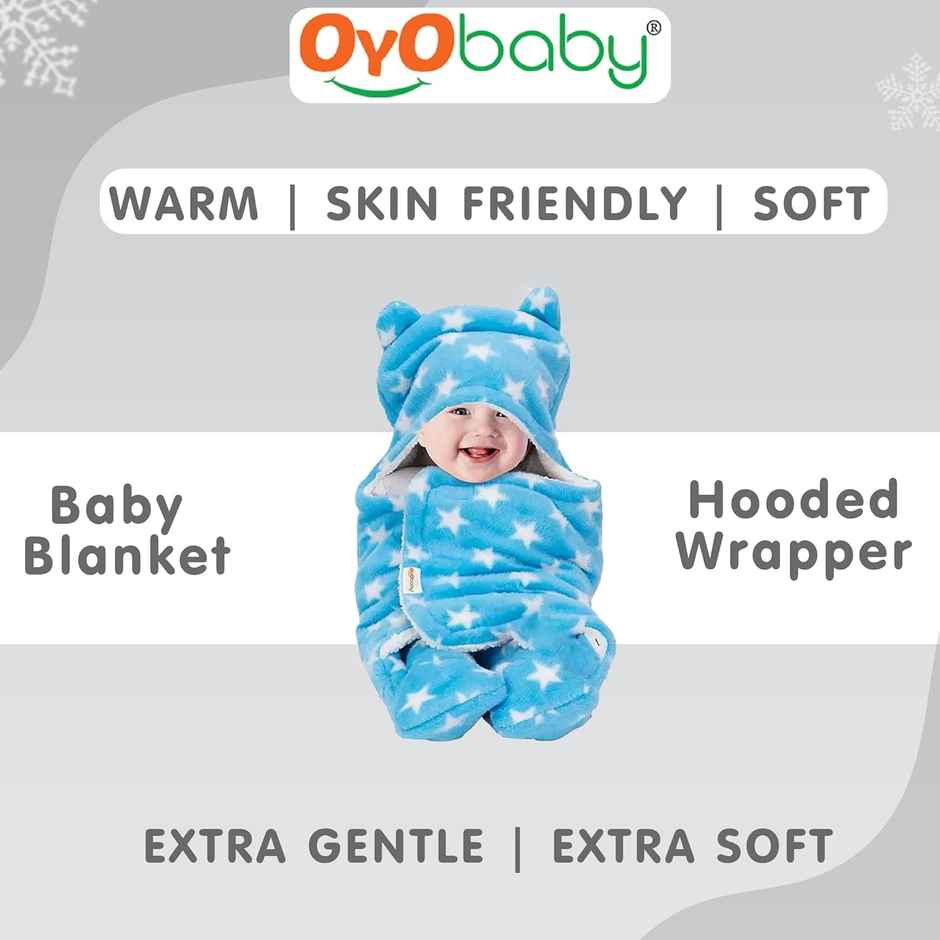 Oyo Baby Hooded Blanket Wrapper Swaddle 0-6 Months | Assorted