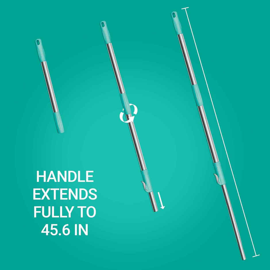 Spotzero By Milton Prime Mop With Big Wheels And Stainless Steel Wringer, (Aqua Green, 2 Refills)