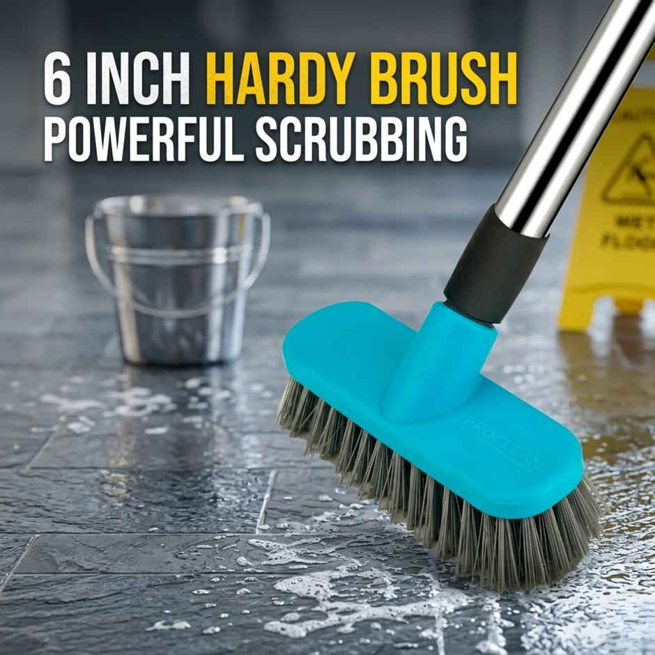 Proclean Hardy Brush - Small | 6 Inch | With SS Handle | Bathroom Brush | 31 Inch