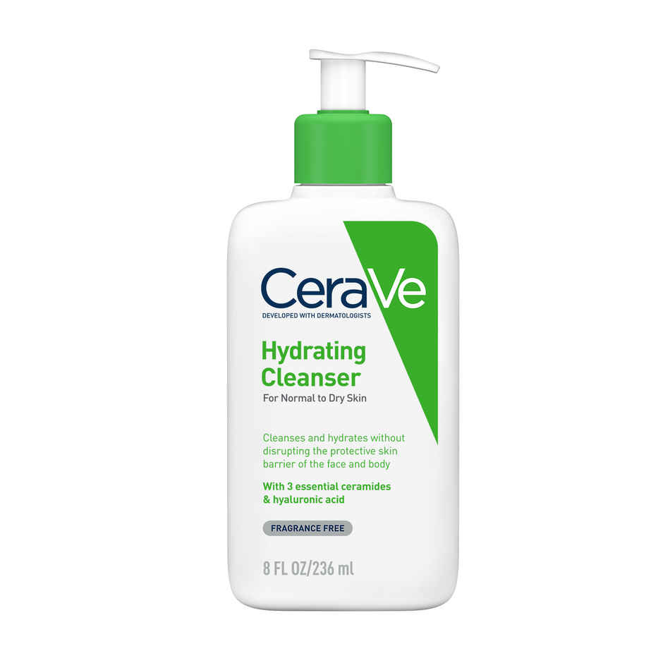CeraVe Hydrating Cleanser Non-Foaming Face Wash For Dry Skin With Ceramides & Hyaluronic Acid