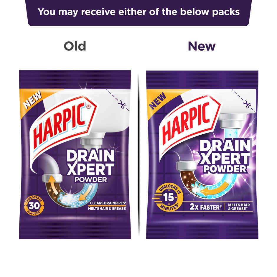 Harpic Drain Cleaner Powder | Sink & Pipe Cleaner For Drainage Block Combo