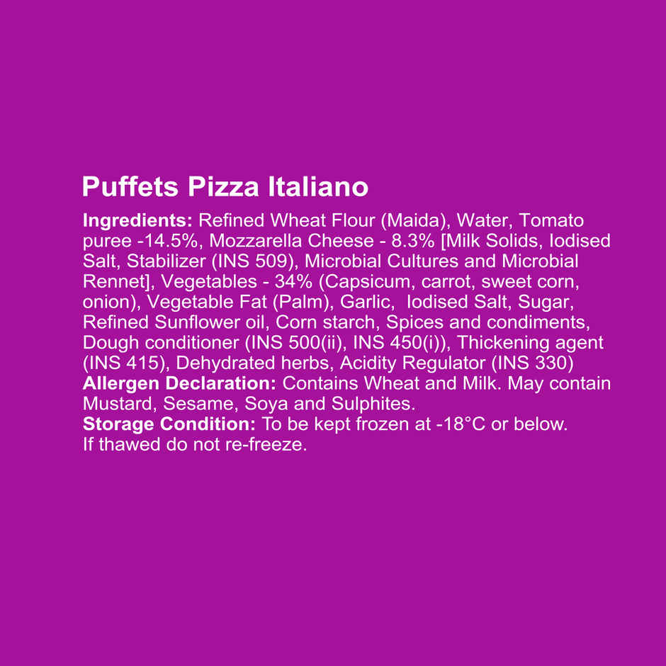 HyFun Puffets Pizza Italiano, Pizza Puff | Frozen