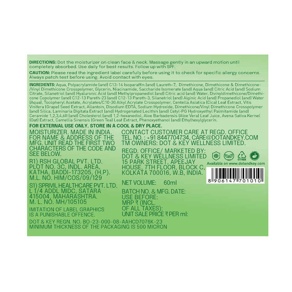 Dot & Key Cica + Niacinamide Oil-Free Moisturizer