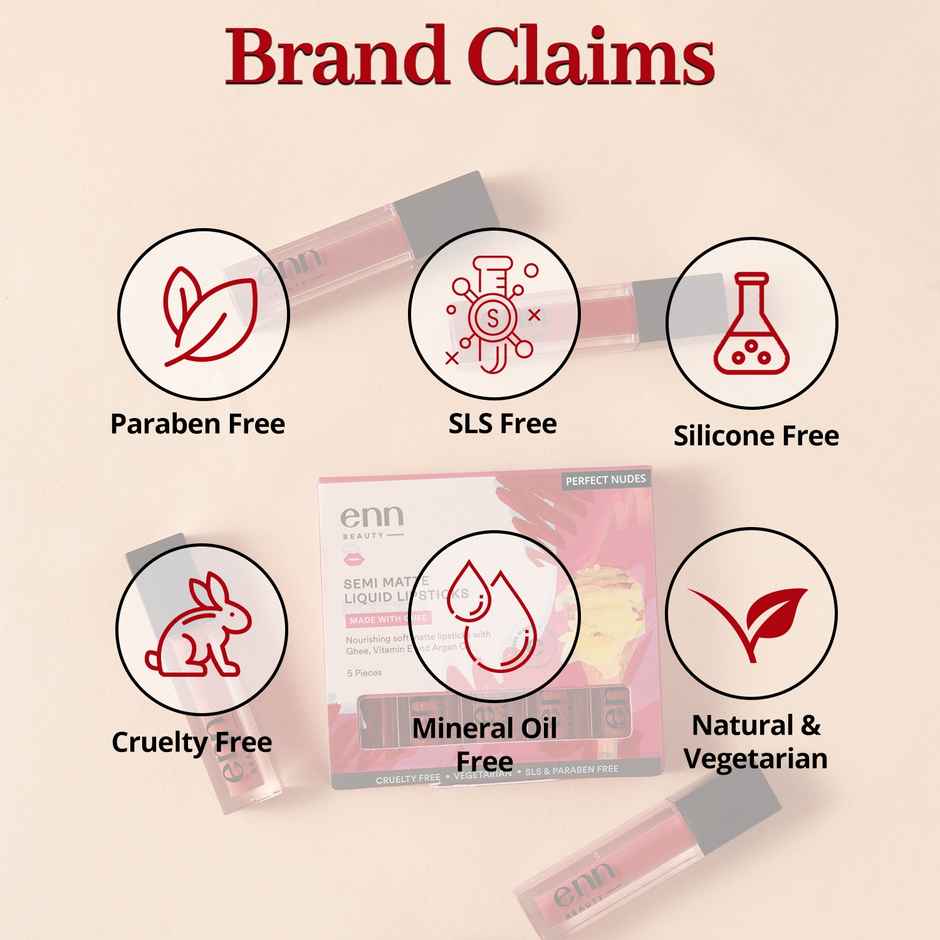 ENN Beauty Semi Matte Liquid Lipsticks | Perfect Nudes | Smooth Weightless Formula