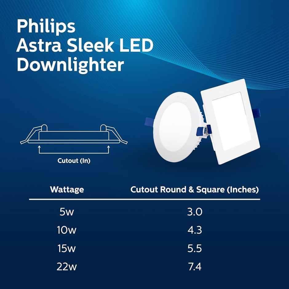 Philips Led 15W Round Astra Sleek LED Downlighter | Natural White