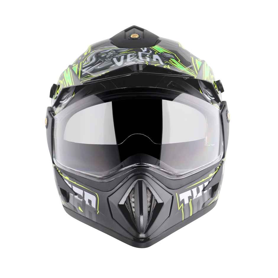 Vega Off Road D/V Thunder Lightweight Full Helmet- Black Green - M