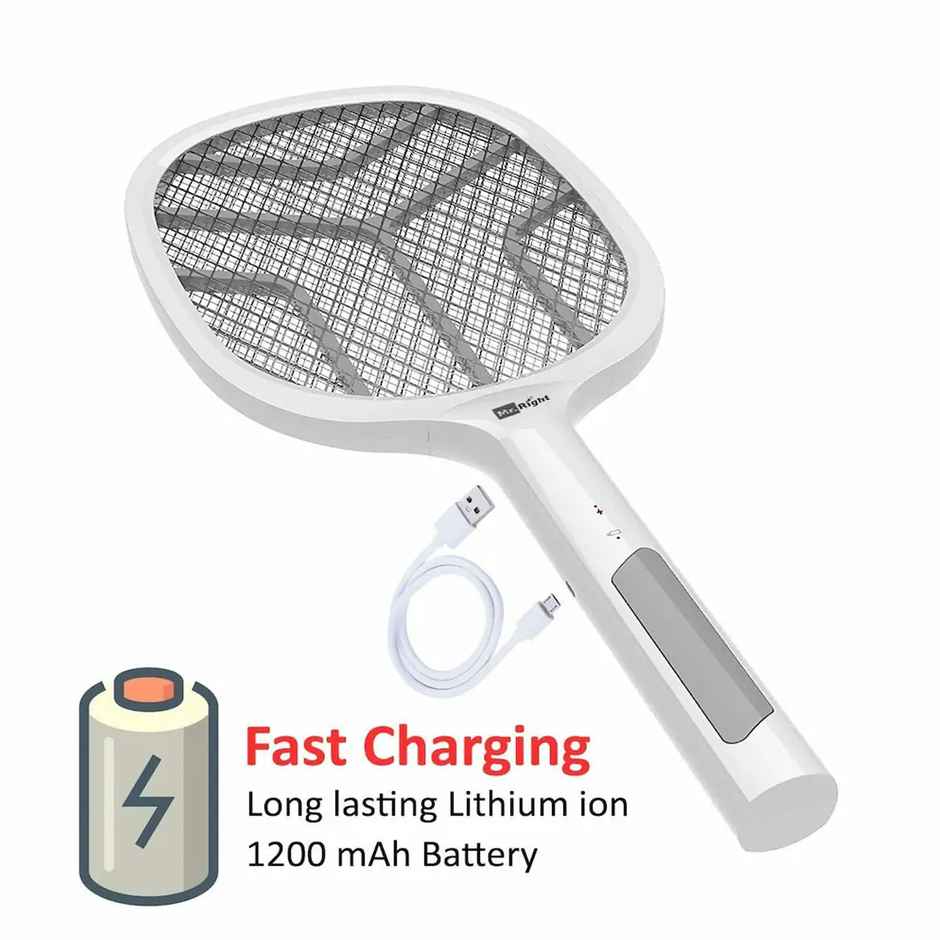Mr. Right 2-in-1 Rechargeable Mosquito Racket | Night Hands-free Mode With UV Light