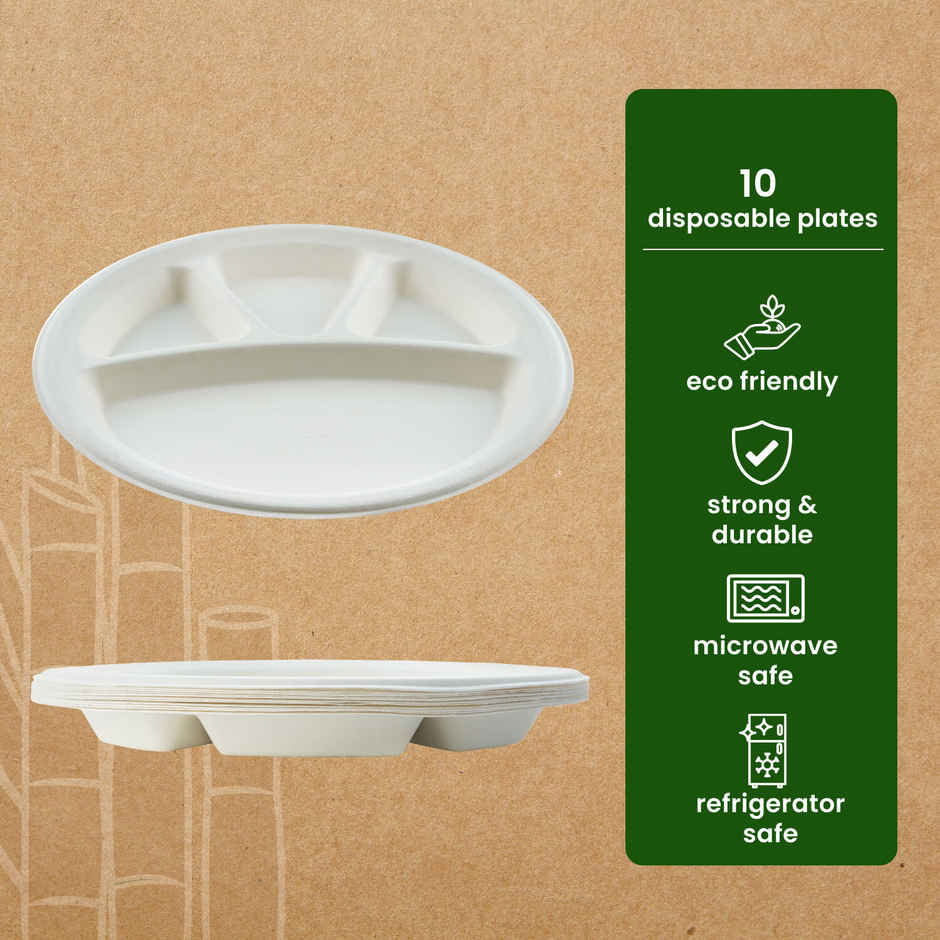 Round Plate | 4 Compartment | 11 inch | Pack of 10 | BAY6