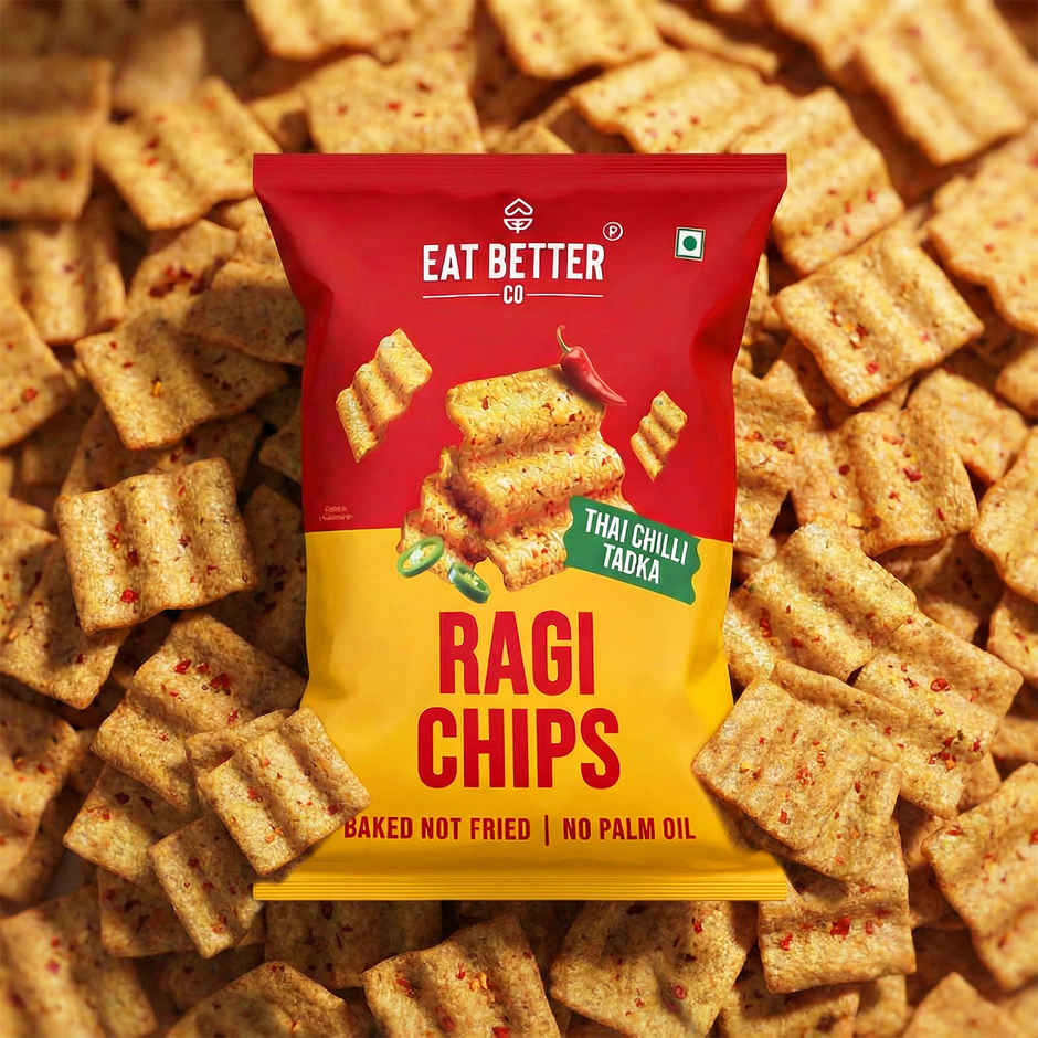 Eat Better Co Ragi Chips | Thai Chilli Tadka | Roasted, No Palm Oil