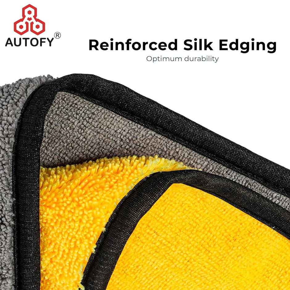 Autofy Multipurpose Microfiber Car Cleaning Cloth (Pack Of 4) - Assorted | 800 Gsm | 40 Cm X 40 Cm (1pc) & Vista Auto Care Hard Water Stain Remover (100g) Combo