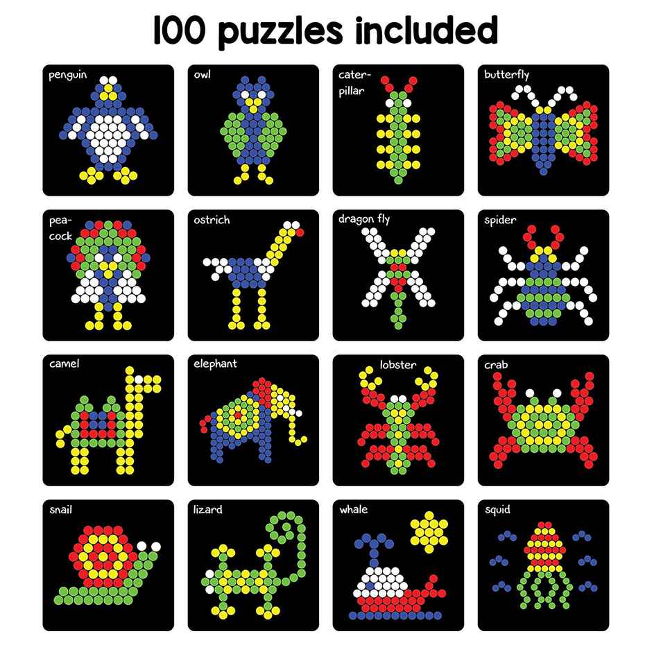 Play Panda Magnetic Puzzles (small) Circles with 250 Magnets & 100 Puzzles