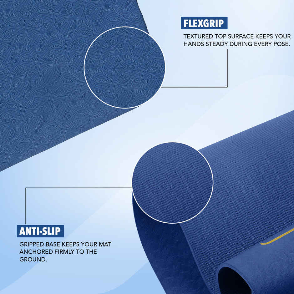 Boldfit TPE Yoga Mat Eco Friendly Non Slip | Carry Bag | Pro Green | 6 mm