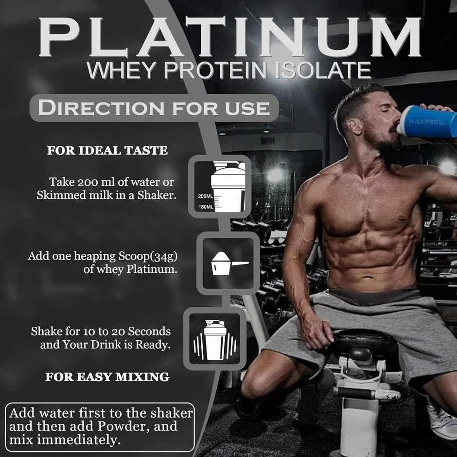 Nakpro Platinum Whey Protein Isolate Mango 28G Protein 6.4G Bcaa