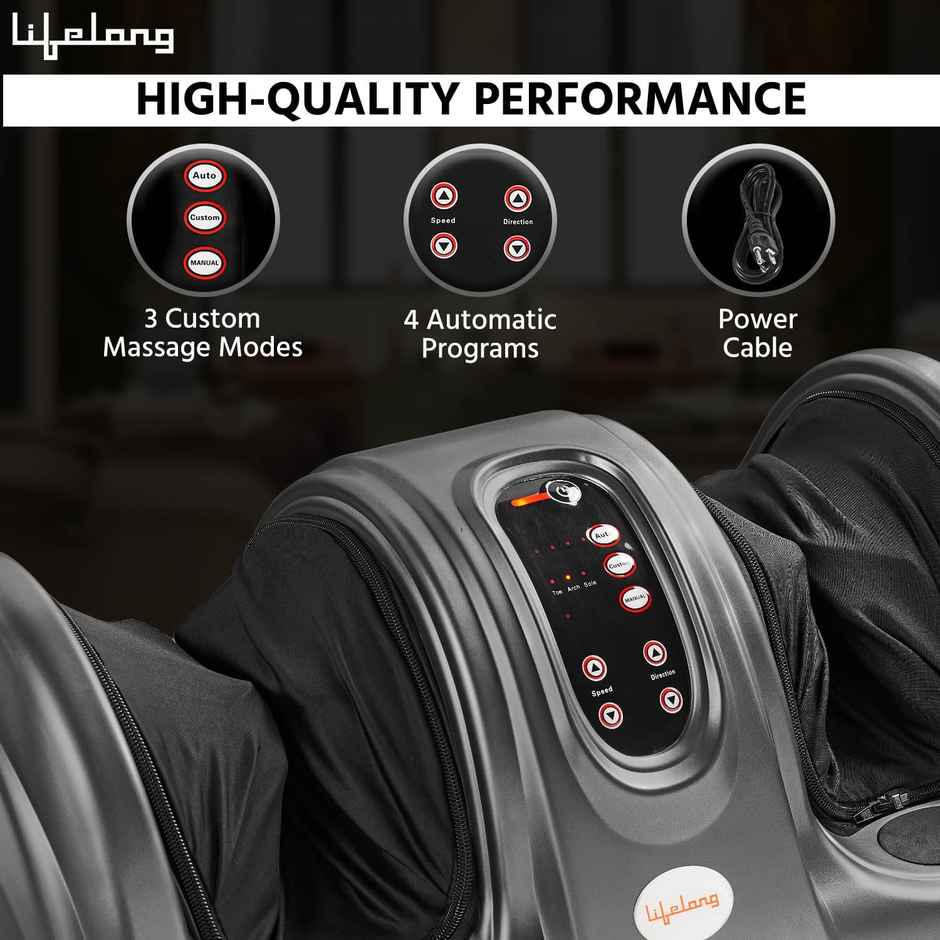 Lifelong Foot Massager Machine for PainRelief with Kneading function|Calf Massager (Grey,LLM360)