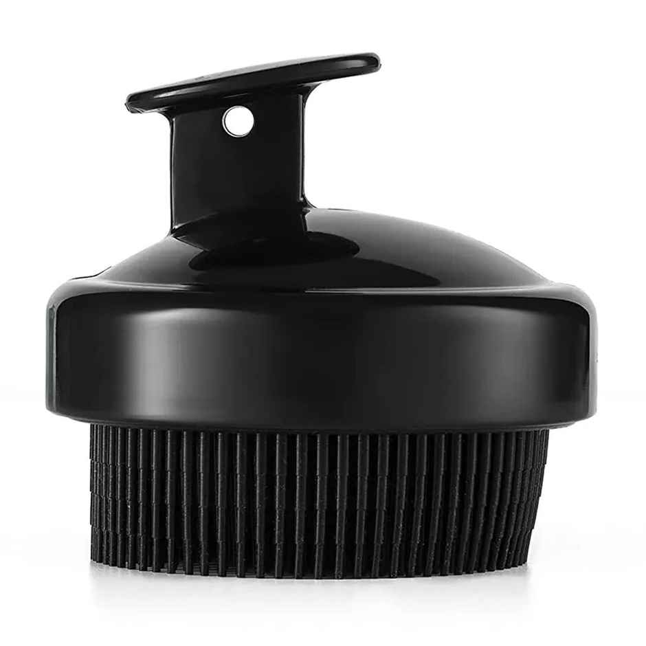 Kloy Soft Bristle Bath Brush With Grip Handle | Silicone | Black