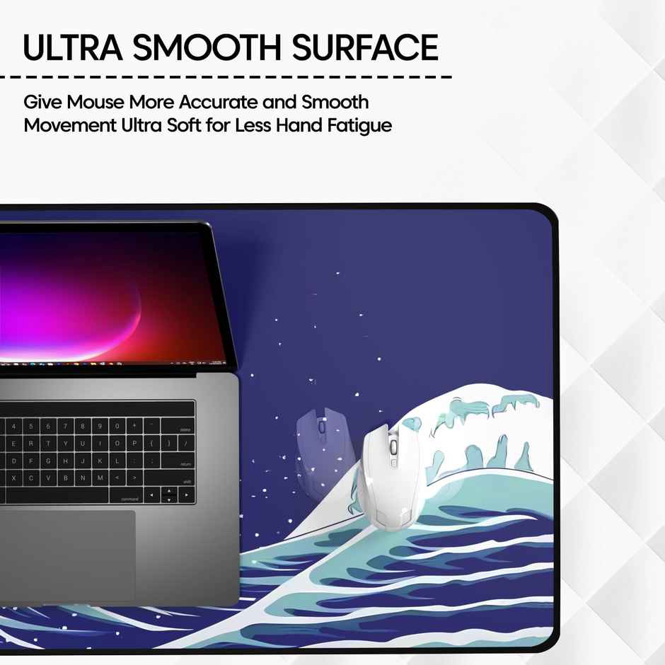 Sounce Snow Dragon Mouse Pad | Non Slip | Waterproof | Desk Mat | 900 x 400 mm | Blue